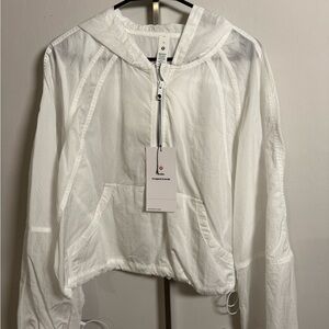 Cropped Hooded White Jacket